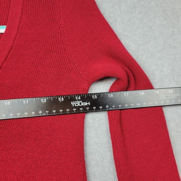 Athleta Dress Womens XS Red Merino Wool Blend V-Neck Long Sleeve Sweater Knit - Picture 2 of 9